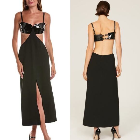 Alexis Marsella Square Neck Cutout Midi Dress Black Size M - Picture 3 of 13